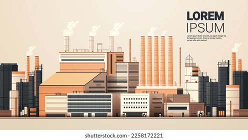 energy generation plant with chimneys electricity production industrial manufacturing building heavy industry factory
