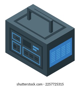 Energy generator icon isometric vector. Electric power. Engine gas