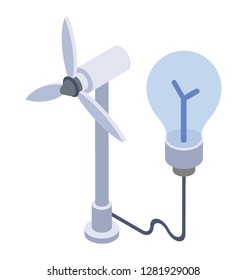 Energy generator,isometric vector icon