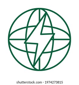 energy global sphere on background