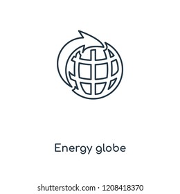 Energy globe concept line icon. Linear Energy globe concept outline symbol design. This simple element illustration can be used for web and mobile UI/UX.