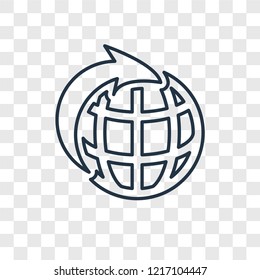 Energy globe concept vector linear icon isolated on transparent background, Energy globe concept transparency concept in outline style