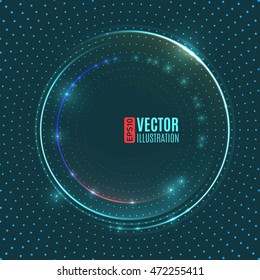 Energy glowing circle vector background