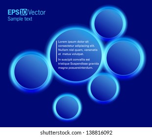 Energy Glowing Circles Background Template - Circle background for a poster, brochure, presentation, website with copy space