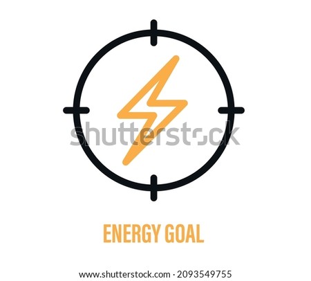 energy goal. new year concept of transition to sustainable energy. energy icon. editable vector.
