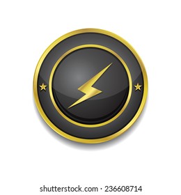 Energy Gold Vector Icon Button