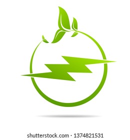 Energy green electricity design icon