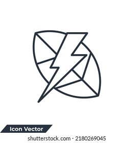 energy green icon logo vector illustration. Eco leaves power energy symbol template for graphic and web design collection