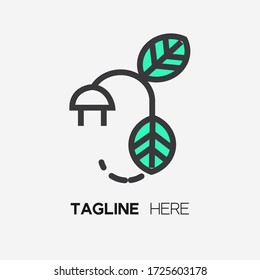 vector de logotipo verde de energía