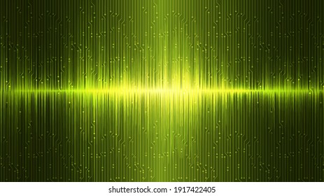 Energy Green Sound Wave Background,technology and earthquake wave diagram concept,design for music studio and science,Vector Illustration.