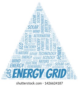 Energy Grid word cloud. Wordcloud made with text only.
