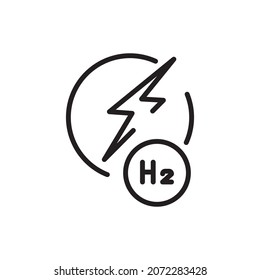 Energy H2 color line icon. Hydrogen energy. Isolated vector element. Outline pictogram for web page, mobile app, promo