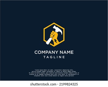 energy hand creative logo design repair