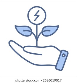 Energy Harvesting Blue Icon Vector Illustration