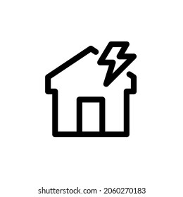 Energy home icon, editable stroke vector