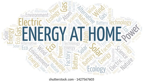 Energy At Home word cloud. Wordcloud made with text only.