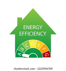 Energy house. energy chart. 3d vector illustration. Chart concept. Vector illustration. Stock image.