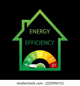 Energy house. energy chart. 3d vector illustration. Chart concept. Vector illustration. Stock image.