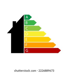 Energy house. energy chart. 3d vector illustration. Chart concept. Vector illustration. Stock image. 