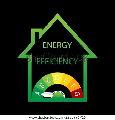 Energy house. energy chart. 3d vector illustration. Chart concept. Vector illustration. Stock image.