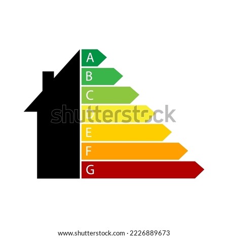 Energy house. energy chart. 3d vector illustration. Chart concept. Vector illustration. Stock image. 
