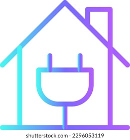 Energy house Eco friendly icon with blue duotone style. renewable, house, environment, power, nature, solar, sustainable. Vector illustration