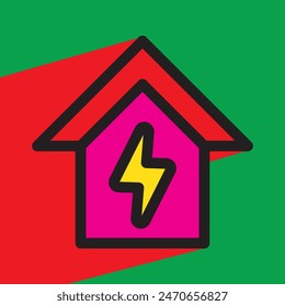 energy house icon, vectori illustration 