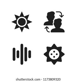 energy icon. 4 energy vector icons set. sound waves, switch and sun icons for web and design about energy theme
