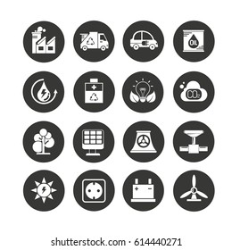 energy icon in circle buttons 