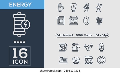 Energy icon collection vector illustrator