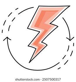 Diseño de iconos de energía. Representa Energía, Impulso, Vitalidad, Poder. Icono de Vector.