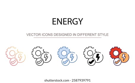 Energy icon design with white background stock illustration