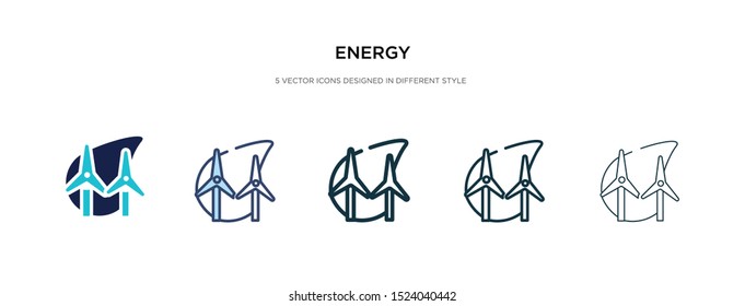 energy icon in different style vector illustration. two colored and black energy vector icons designed in filled, outline, line and stroke style can be used for web, mobile, ui