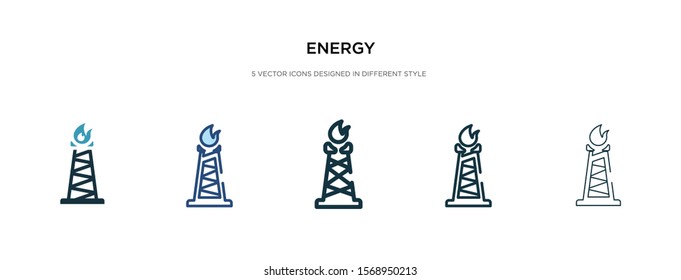 energy icon in different style vector illustration. two colored and black energy vector icons designed in filled, outline, line and stroke style can be used for web, mobile, ui