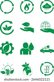 Energy icon, Earth protection concept, Green tree for business growth and environmental sustainability ESG. You can easily change the color.