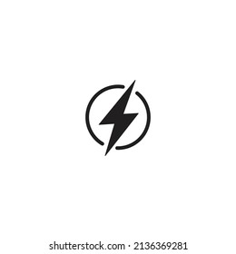 Energy icon. Electricity power symbol, fast charging vector sign isolated on white background