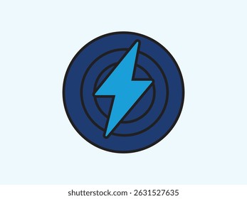 Energy icon in flat vector style. Represents power, electricity, or renewable energy with clean, modern design and bright colors. Simple and versatile.