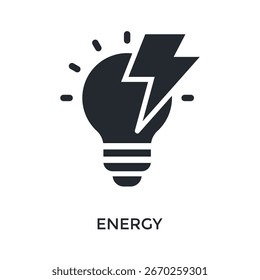 Estilo de glifo de icono de energía. Ilustración vectorial Para El Diseño gráfico