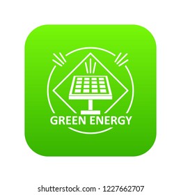 Energy icon green vector isolated on white background