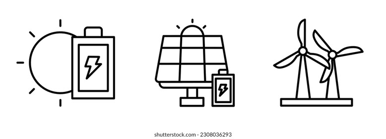 Energy. Energy icon illustration set. Stock vector.