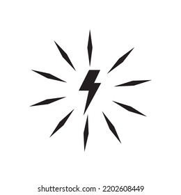energy icon illustration with splash element, icon in flat style. Isolated on a white background.