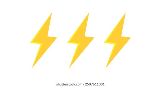 Icono de la energía. Icono del relámpago. Signo de energía amarillo aislado. Icono de Flash. Vector