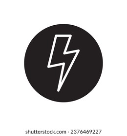 Icono de energía. Diseño luminoso de señas planas. Pictograma vectorial de símbolo de energía. Señal de trueno. icono de interfaz de usuario de UX