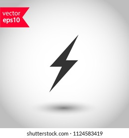 Energy icon. Lightning icon. Studio background. EPS 10 vector flat sign.