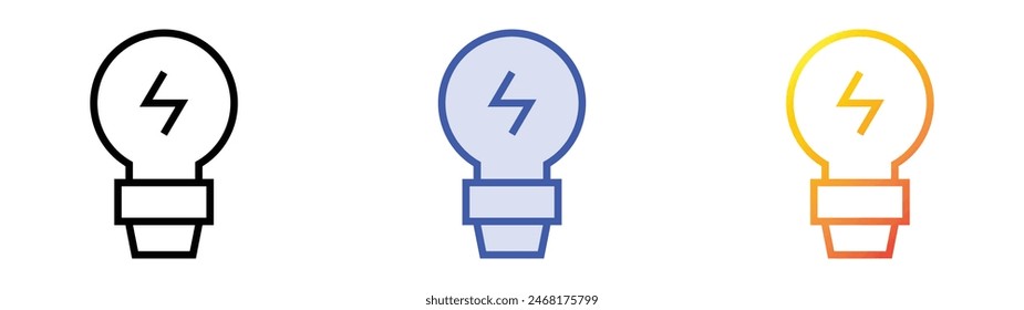 energy icon. Linear, Blue Fill and Gradient Style Design Isolated On White Background