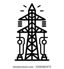 Energy icon or modern line symbol. Vector line art and icon design with bold outline. Black and white Pixel Perfect minimalistic symbol isolated white background.Silhouette simple thin sign