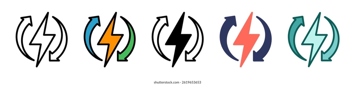Energy Icon multiple Vector Illustration
