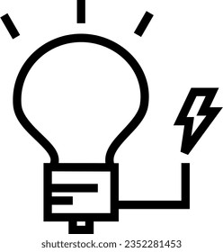 energy, icon, power, ecology, line, eco, renewable, electric, green
