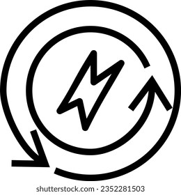 energy, icon, power, ecology, line, eco, renewable, electric, green