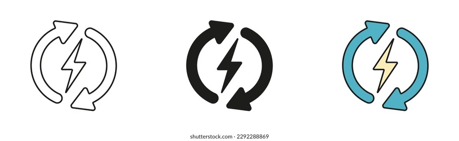 Icono de energía. Icono vector de energía renovable. Símbolo de actualización de flecha de energía. EPS 10